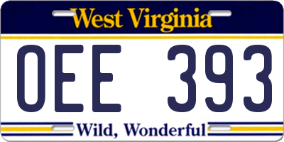 WV license plate OEE393