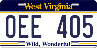 WV license plate OEE405