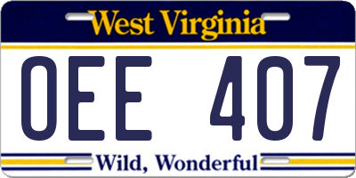WV license plate OEE407