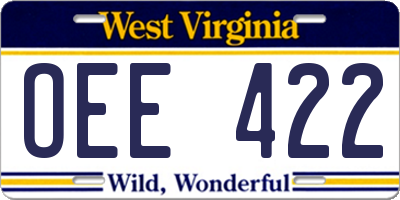 WV license plate OEE422