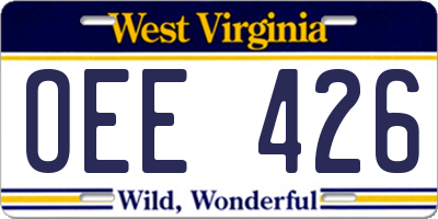 WV license plate OEE426