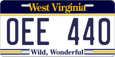 WV license plate OEE440