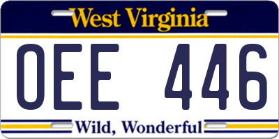 WV license plate OEE446