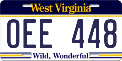 WV license plate OEE448