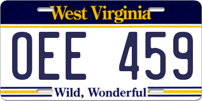 WV license plate OEE459