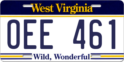 WV license plate OEE461