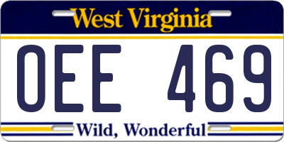 WV license plate OEE469