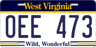 WV license plate OEE473