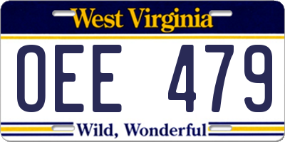 WV license plate OEE479