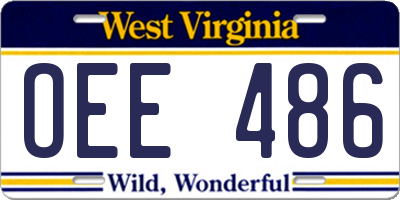 WV license plate OEE486