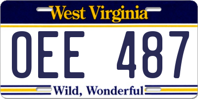 WV license plate OEE487