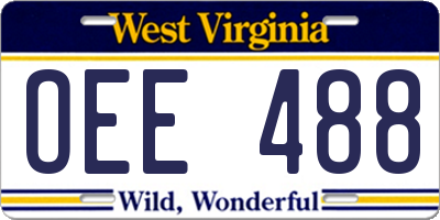 WV license plate OEE488