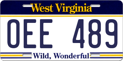 WV license plate OEE489