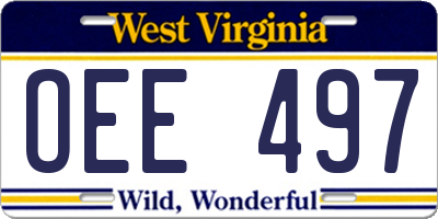 WV license plate OEE497