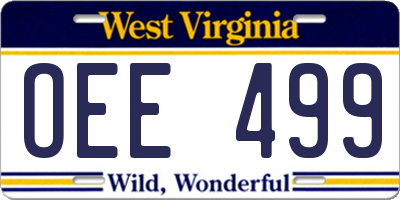 WV license plate OEE499