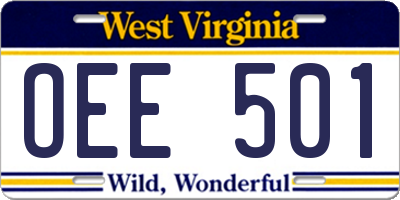 WV license plate OEE501