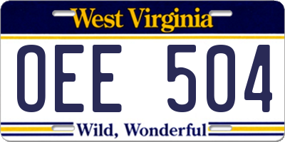 WV license plate OEE504