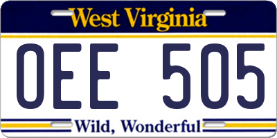 WV license plate OEE505