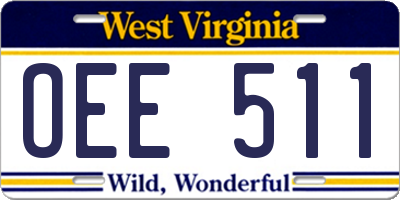 WV license plate OEE511