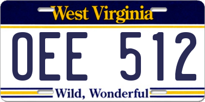 WV license plate OEE512