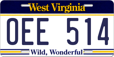 WV license plate OEE514