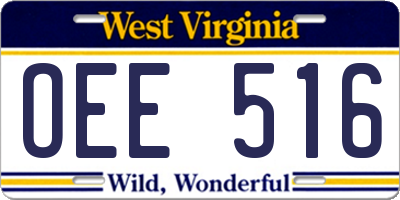 WV license plate OEE516