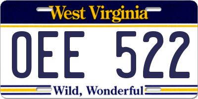 WV license plate OEE522