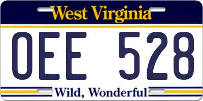 WV license plate OEE528