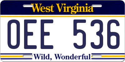 WV license plate OEE536
