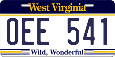 WV license plate OEE541