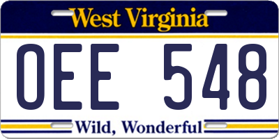 WV license plate OEE548