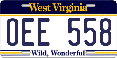 WV license plate OEE558