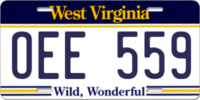 WV license plate OEE559