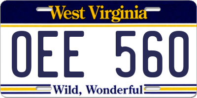 WV license plate OEE560
