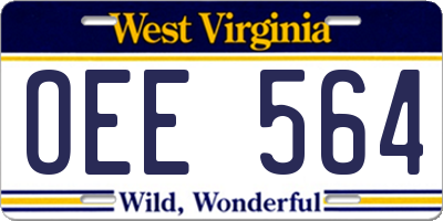 WV license plate OEE564