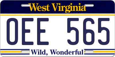 WV license plate OEE565