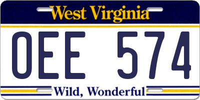 WV license plate OEE574