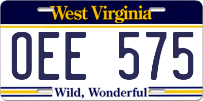 WV license plate OEE575