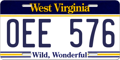 WV license plate OEE576