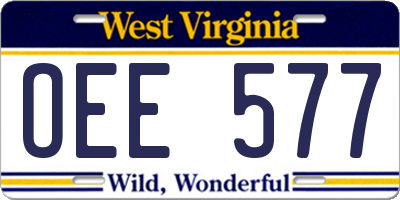 WV license plate OEE577
