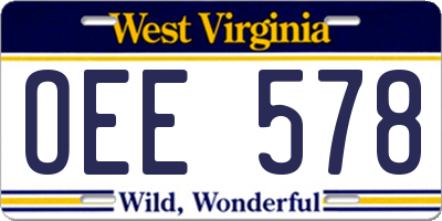 WV license plate OEE578