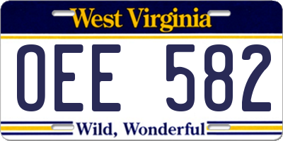 WV license plate OEE582