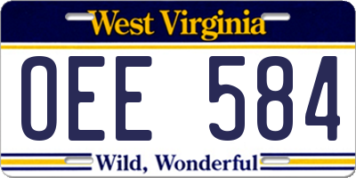 WV license plate OEE584