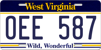 WV license plate OEE587