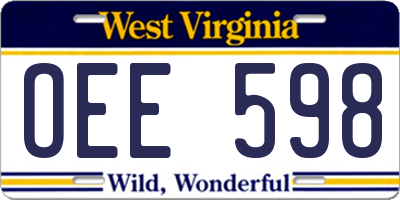 WV license plate OEE598
