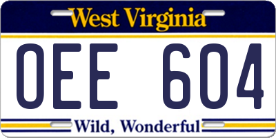 WV license plate OEE604