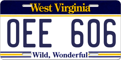 WV license plate OEE606