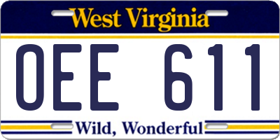 WV license plate OEE611