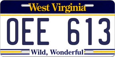 WV license plate OEE613