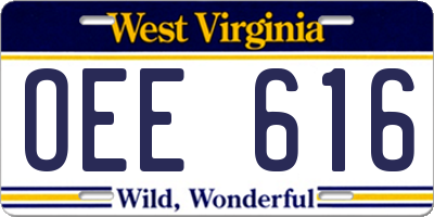 WV license plate OEE616